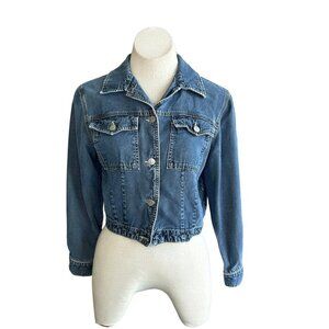 Indigo Hand Blue Tencel Casual Trucker Jacket Size Small